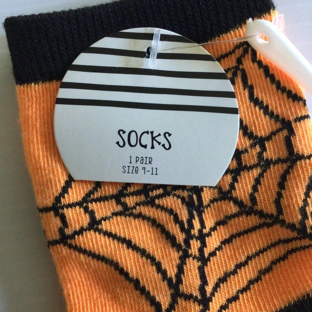 Halloween Spider Socks - Size 9-11 - Picture 3 of 4